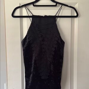 WAYF Black Lace Detail Top